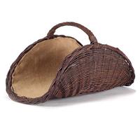 Panier à bûches en osier avec garniture de jute - 700 x 280 x 500 mm (l x p x h).