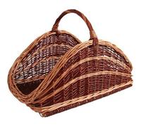 Panier à buches en osier brut et buff PBU1370