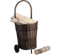 Panier à bûches en osier teinté,Chariot de marché osier,support ovale