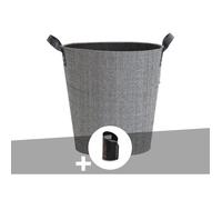 Panier à bûches et à granulés Dama rond gris + Pelle à granulés - Le Marquier