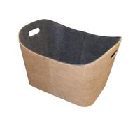 Panier à bûches Lienbacher, jute beige/gris feutre