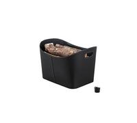 Panier à bûches xl, range bois de cheminée, porte-revues porte-journaux similicuir, noir