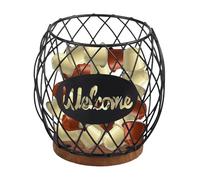 Panier à café 15 x 12 cm - Support en métal - Petit porte-capsules de café - Rangement pour la maison, la cuisine, le café, le pub, le snack-bar, les sachets de thé (noir)