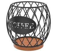 Panier à café 15 x 15 x 15,5 cm - Support en métal pour capsules de café - Petit support de capsules de café - Rangement pour la maison, la cuisine, le café, le pub, les sachets de thé (noir)