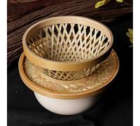 Panier à café en bambou avec plateau d'égouttement fixe, réutilisable pour verser et filtrer le café, diamètre supérieur 10 cm, hauteur 8 cm