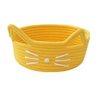 Panier à chat, panier à jouets en corde en coton tressé | panier à linge pour animaux, panier tressé, organisateur rond pour jouets pour chats pour serviettes, tasses