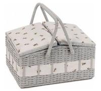 Hobby Gift Boîte de rangement à double couvercle imitation osier pour couture Abeille