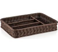 Panier à couverts 40 x 30 x 6,5 cm, brun