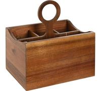 Panier à couverts Home ESPRIT naturel bois d'acacia 21 x 14,5 x 22 cm