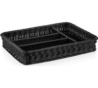 Panier à couverts noir Gastro 40 x 30 x 6,5 cm, polypropylène
