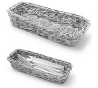 Panier à couverts pour fourchettes, couteaux, cuillères, gris chiné 270 x 100 x