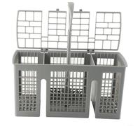 Panier à couverts pour lave-vaisselle Bosch pour Siemens pour Gaggenau - Support de pièces de rechange gris avec poignée amovible - Longueur 22,8 cm