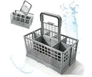 Panier à couverts pour lave-vaisselle Universel 24 x 13,9 cm avec poignée amovible, Pièce de Rechange Compatible avec Bosch Siemens Neff Indesit Ariston