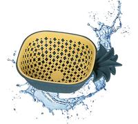Panier à double drainage - Forme d'ananas plus épaisse, conception à double couche | Panier à linge évidé, vidange, séchage rapide, idéal pour les fruits, les légumes, le rangement de la
