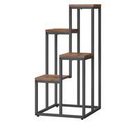 Panier à fleurs 4 étagères 34X34X71 Cm Rustique Marron, Noir