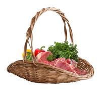 Panier à Fleurs - Panier à Fleurs en Osier avec Poignée - Porte-Arrangements Floraux, Contenants Alimentaires, Organisateur de Stockage, Décor de Mariage pour Fruits, Légumes,