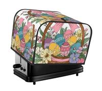 Panier à fleurs pour œufs de Pâques 4 tranches - Protection étanche à la poussière en tissu Oxford avec poche latérale pour petits appareils de cuisine