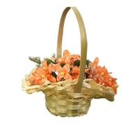 Panier à fleurs rustique avec poignée | Bureau tissé miniature pour filles de fleurs, jardin, Pâques, pique-nique, ferme, extérieur