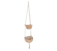 Panier à fleurs suspendu mural à 2 niveaux avec corde de chanvre à suspendre