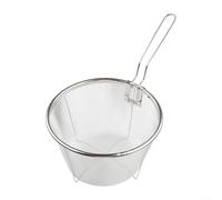 Panier à frire efficace pour enlever l'excès d'huile du poulet, des légumes et des fruits de mer frits en toute confiance (18 cm en acier 304)