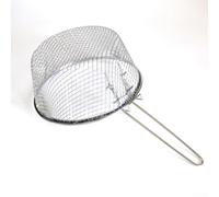 Panier à frire en acier inoxydable 304 avec design empilable pour un rangement facile, parfait pour frire et griller avec une construction efficace en maille pour drainage de l'huile (argent2)
