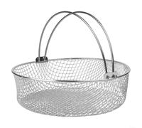 Panier à frire en maille pour friteuses à air comprimé avec poignée pliable, compatible avec 6QT et 8QT et autres appareils de cuisine, acier inoxydable non
