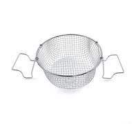 Panier à frire multifonction en acier inoxydable avec design en maille pliable pour frites, pâtes, légumes, égoutter et cuire - Argenté - 24 cm