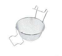 Panier à frire rond avec poignée pour friteuse à air chaud et casserole, panier de friture robuste en grille uniforme pour des résultats croustillants, facile à nettoyer pour la cuisine et le camping