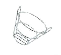 Panier à frites conique en fer blanc avec poignée à deux oreilles, structure en fer robuste, empilable, design sans couture pour aliments frits, pop-corn et restaurants (argenté)