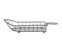 Panier à Frites en Acier Inoxydable Noir pour Égouttage Professionnel | Filtre Polyvalent, Petit Gobelet Inclus, Design Simple, Adapté aux Ailes de Poulet, Restaurants et Stands de Restauration