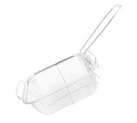 Panier À Frites En Acier Inoxydable - Tamis En Treillis Métallique Pour Friture De 21,5 X 15 Cm, Passoire À Frites De Qualité Commerciale, Support Carré Pour Friteuse À Air, Filet De Serveur Alimentai