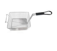 Panier à friture carré en acier inoxydable, filet à mailles suspendu, support de vidange d'huile de grande capacité for frites de poulet frit, cuisine(260X220X140mm)