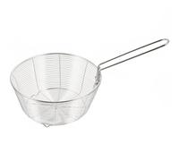 Panier à Friture en Acier Inoxydable avec Anse, Égouttage Rapide | Maille Métallique Réutilisable, Surface Argentée Réfléchissante, pour Poulet Frit, Nouilles et Cuisson