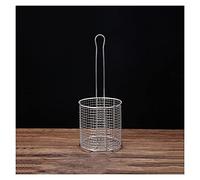 Panier à friture en Acier Inoxydable pour Frites - Écumoire Moyenne avec Long Manche, Filtre à Mailles denses pour la friture Quotidienne, la Cuisson à la Vapeur et des Frites parfaites.