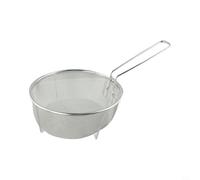 Panier à friture robuste en acier inoxydable avec fil rond et poignée amovible pour cuisiner et frire divers aliments (23 x 23 cm)