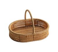 Panier à Fruit Tressé | Bols de Service et Rangement Tressés avec Poignées,Panier Décoratif à et Légures en Rotin Imitation pour Cuisine,Table Cuisine Snack Épicerie Maison Compteur Pique-nique