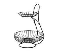 Panier à fruits à 2 niveaux, étagère de rangement en métal, support de fruits de bureau avec construction durable, étagère de rangement de cuisine robuste, organisateur de comptoir avec design élégant