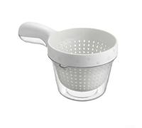 Panier à fruits double couche avec serrure - Passoire à légumes en ABS pour évier - Bol égouttoir sécurisé pour pâtes, salade, riz, gadget de cuisine 19 cm (blanc)