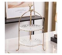 Panier à fruits et légumes de comptoir Assiette créative en verre Assiette de fruits moderne Salon Table basse à double lumière Luxe Snack Snack Dessert Cake Stand Centre de table (couleur : 1) (1) (1