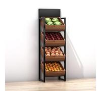 Panier à fruits et légumes en bois, support de rangement amovible pour pommes de terre et oignons, présentoir de supermarché avec Bla