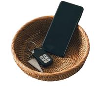 Panier à fruits tressés - Paniers de rangement en rotin, bols à fruits ronds dans, panier de service décoratif organisateur de bols à légumes collation maison salon salle à pr