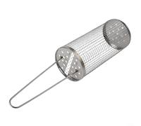 Panier à gril à roulettes en acier inoxydable, cage de barbecue rotative à 360° pour légumes et poissons, grille de cuisson portable amovible pour grils électriques à gaz, charbon de bois, 37 x 9 cm