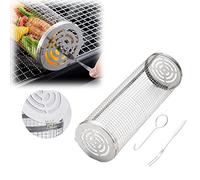 Panier à griller à roulettes en acier inoxydable avec couvercle en maille pour légumes, frites et poissons sur les barbecues en plein air