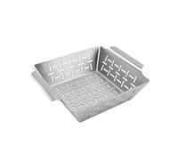 Panier à griller carré en acier inoxydable pour légumes et petits morceaux de viande, design innovant ventilé pour la cuisson au barbecue (petit)