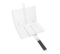 Panier à griller pliable en acier au carbone électroplaqué, pour une cuisson équilibrée des poissons, légumes, crevettes et viandes. Idéal pour le barbecue et le camping.