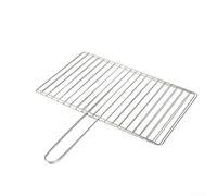 Panier à griller robuste en acier inoxydable pour poissons, steaks crevettes, barbecue, outil de grillage, 24 x 39 cm (barre verticale 24 x 35 cm)