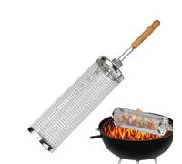 Panier à griller - Rôtissoire rotative pour cage de barbecue, récipient de cuisson en maille, accessoire de barbecue durable | Outil de roulement sécurisé pour crevettes, légumes, légumes, feu de camp