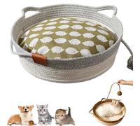 Panier À Jouets En Corde De Coton Stimulicat For Chat, Panier À Jouets Tissé À La Main For Grands Chats, Pliable, Extensible Et Respirant, For Petits Et Grands Chats Et Chiens(Gray+Mat,Medium)