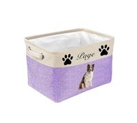 Panier à jouets personnalisé pour animaux de compagnie, Noms de chats et de chiens personnalisables, Boîte de rangement pliable avec poignée, Convient pour les jouets, les vêtements, les couvertures