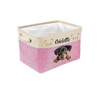 Panier à jouets personnalisé pour animaux de compagnie, Noms de chats et de chiens personnalisables, Boîte de rangement pliable avec poignée, Convient pour les jouets, les vêtements, les couvertures